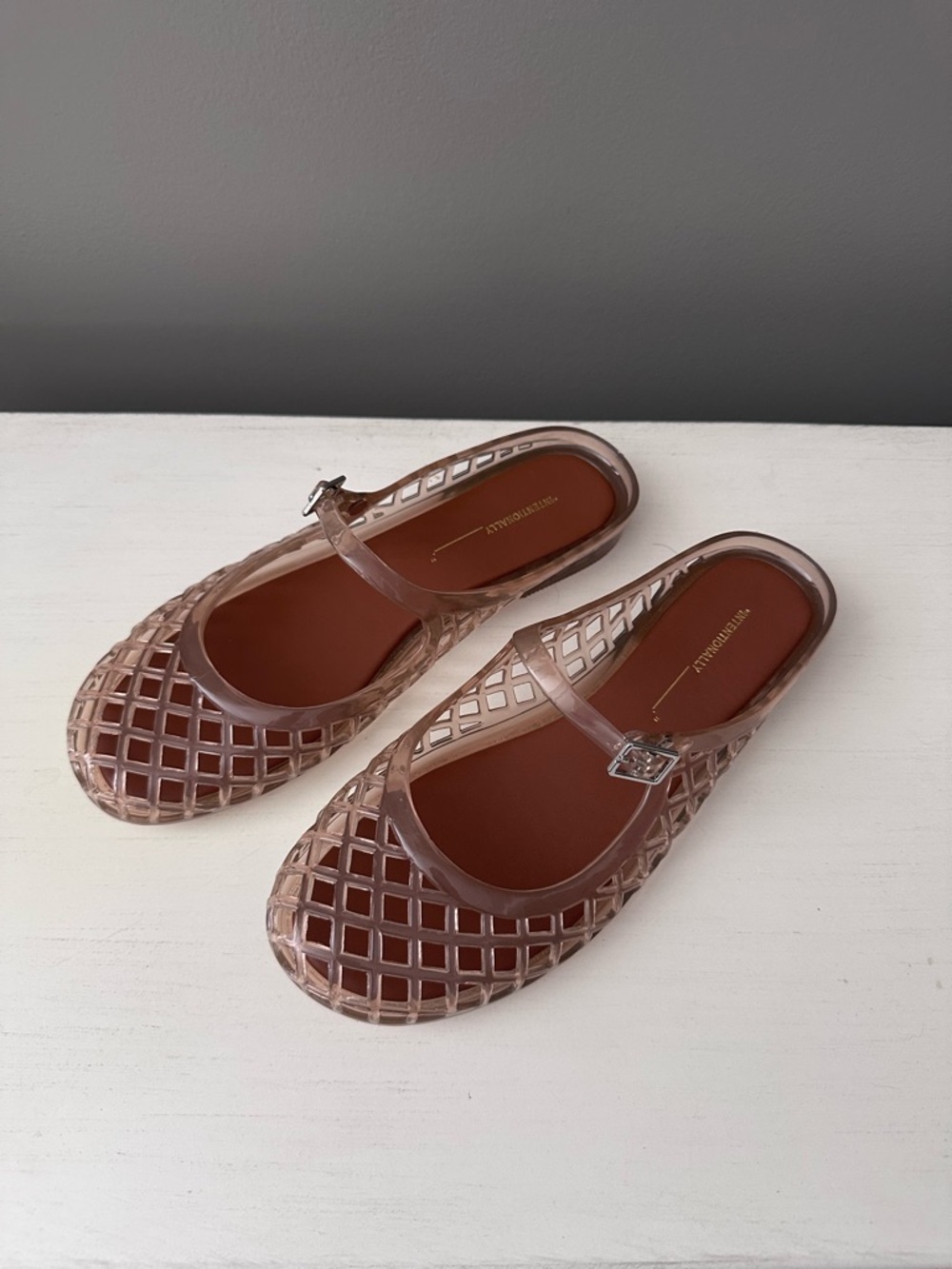 Transparent Pink Jelly Mary Jane Flats - Picture 2 of 5